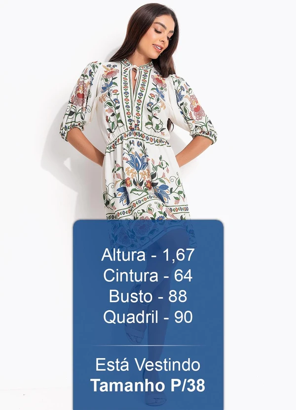 Farm - Vestido Curto Jardim Beleza Bege 6