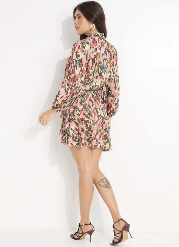Farm - Vestido Curto Jardim de Flor Rosa 4