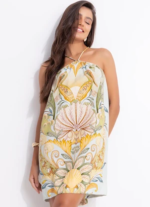 Farm - Vestido Curto Jardim de Mar Verde - FARM