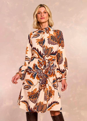 Doce Trama - Vestido Curto Jardim Decor Estampado - DOCE TRAMA