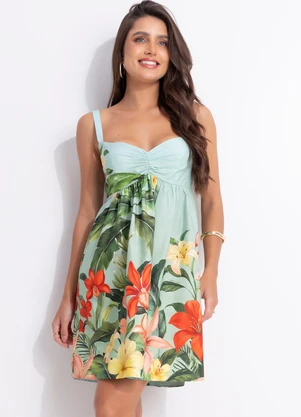 Farm - Vestido Curto Jardim Eva Azul - FARM