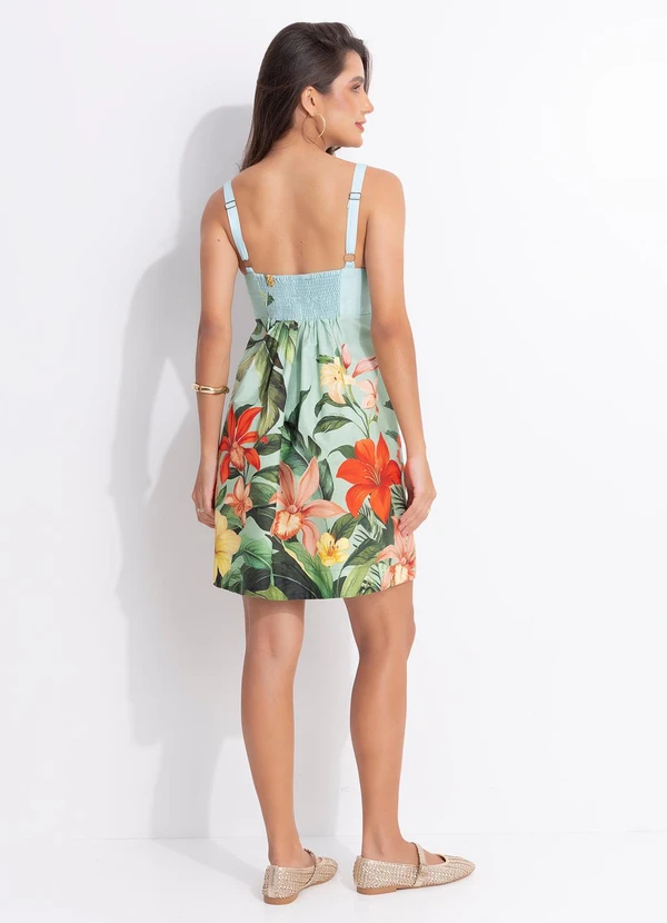 Farm - Vestido Curto Jardim Eva Azul 2