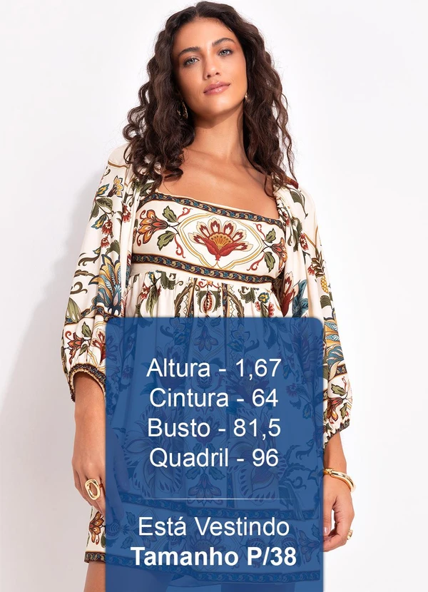 Farm - Vestido Curto Jardim Majestoso Bege 5