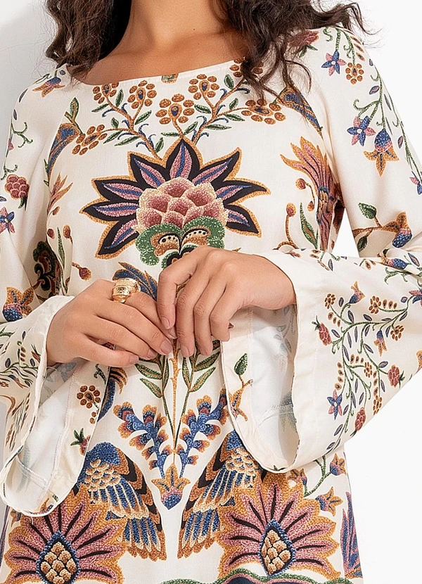 Farm - Vestido Curto Jardim Maravilhoso Bege 8