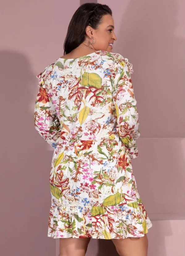 Queima Estoque - Vestido Curto Jardim Verde com Babados 2