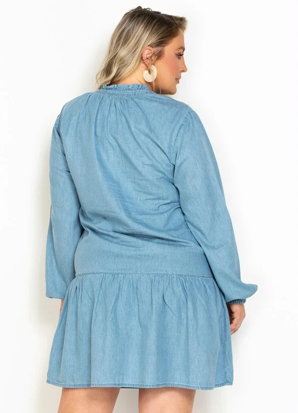 Maria Filó - Vestido Curto Jeans Azul 3