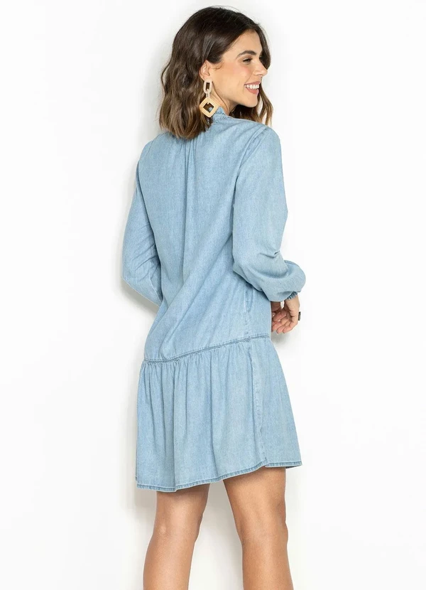 Maria Filó - Vestido Curto Jeans Azul 4