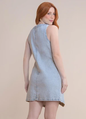 Angel - Vestido Curto Jeans Claro - ANGEL