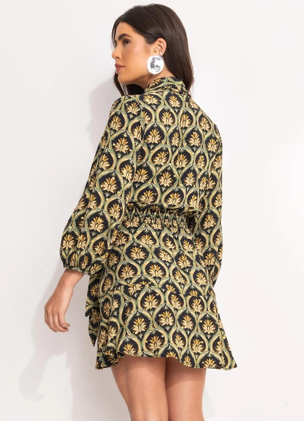 Farm - Vestido Curto Jóia Boho Preto 2