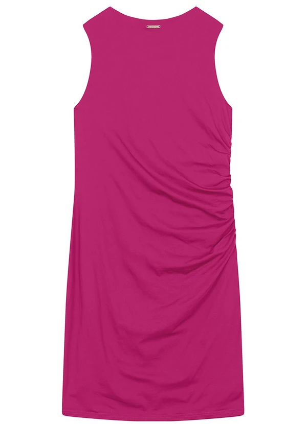 Enfim - Vestido Curto Justo com Franzido Fúcsia 4