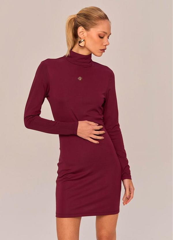 Carlota Costa - Vestido Curto Justo com Mangas Longas Roxo