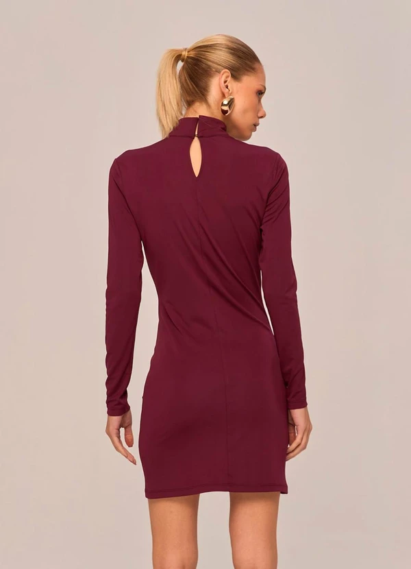 Carlota Costa - Vestido Curto Justo com Mangas Longas Roxo 2