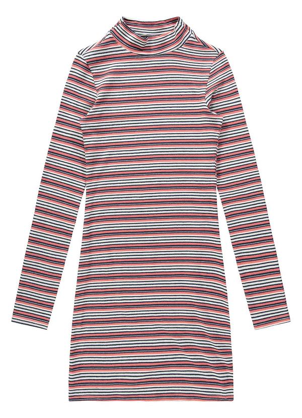 Enfim - Vestido Curto Justo Listrado Rosa 3