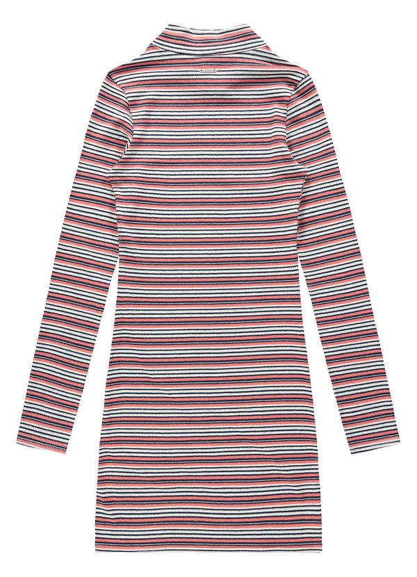 Enfim - Vestido Curto Justo Listrado Rosa 4