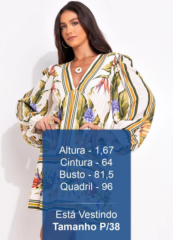 Farm - Vestido Curto Lenço Tropical Bege 5