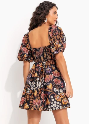 Farm - Vestido Curto Lili Preto - FARM
