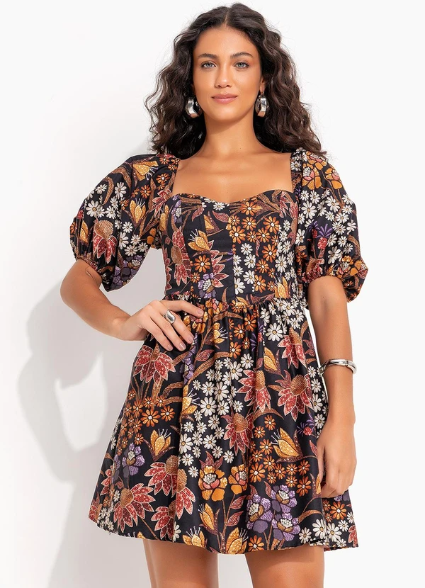 Farm - Vestido Curto Lili Preto