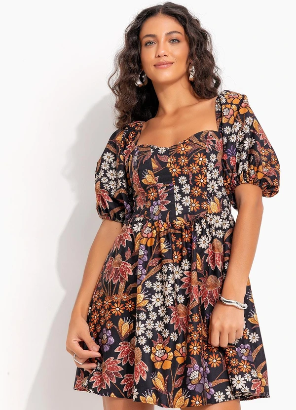 Farm - Vestido Curto Lili Preto 3