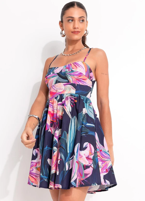 Farm - Vestido Curto Lilia Azul