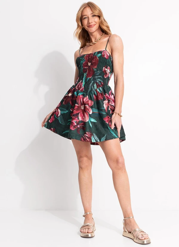 Farm - Vestido Curto Lineia Verde 3