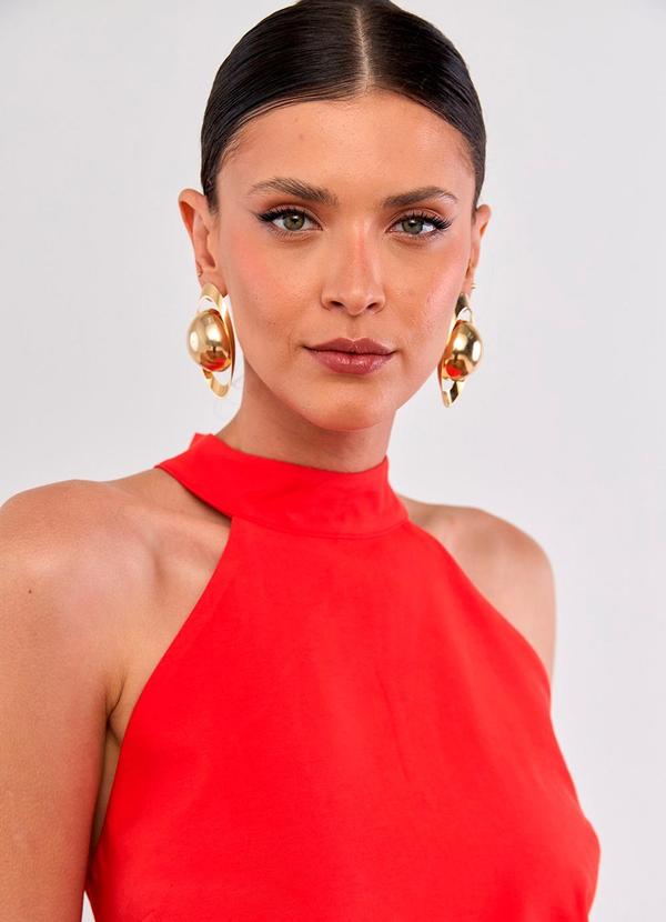 Carlota Costa - Vestido Curto Liso Laranja 5