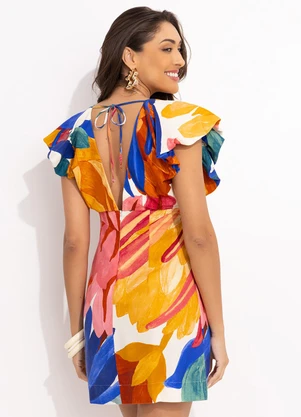 Farm - Vestido Curto Luiza Off White - FARM
