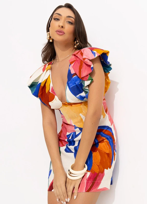 Farm - Vestido Curto Luiza Off White 4