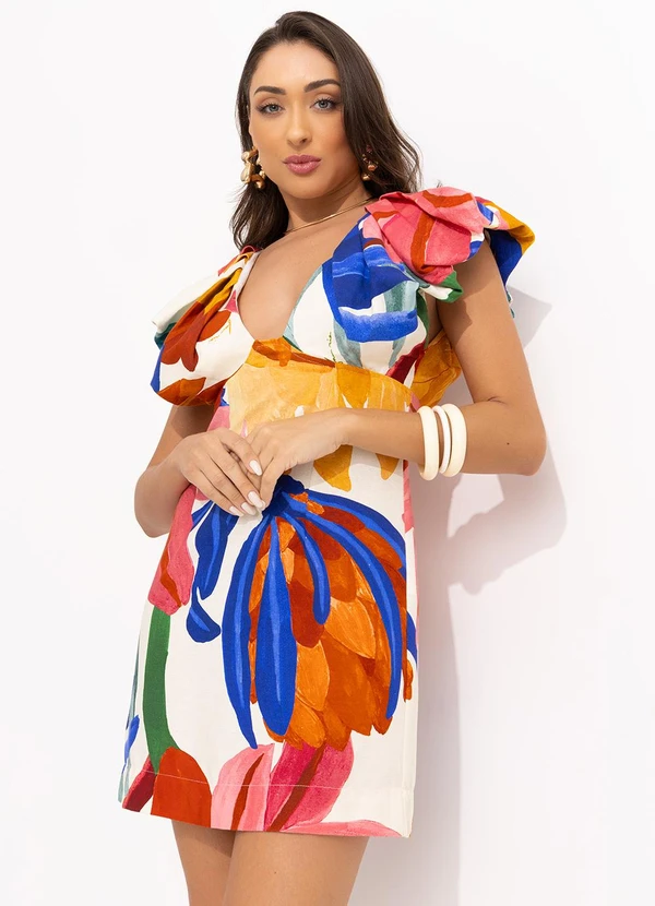 Farm - Vestido Curto Luiza Off White 6