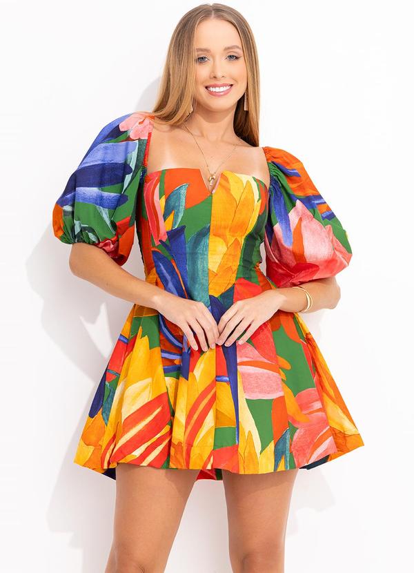 Farm - Vestido Curto Luiza Verde