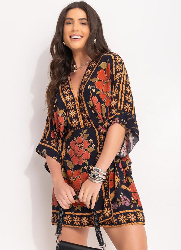 Farm - Vestido Curto Madalena Preto