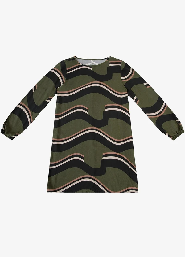 Rovitex - Vestido Curto Manga Longa Verde 2