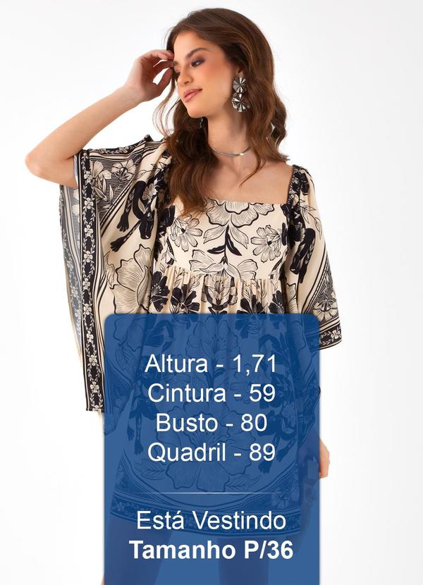 Farm - Vestido Curto Manga Selvática Bege 5