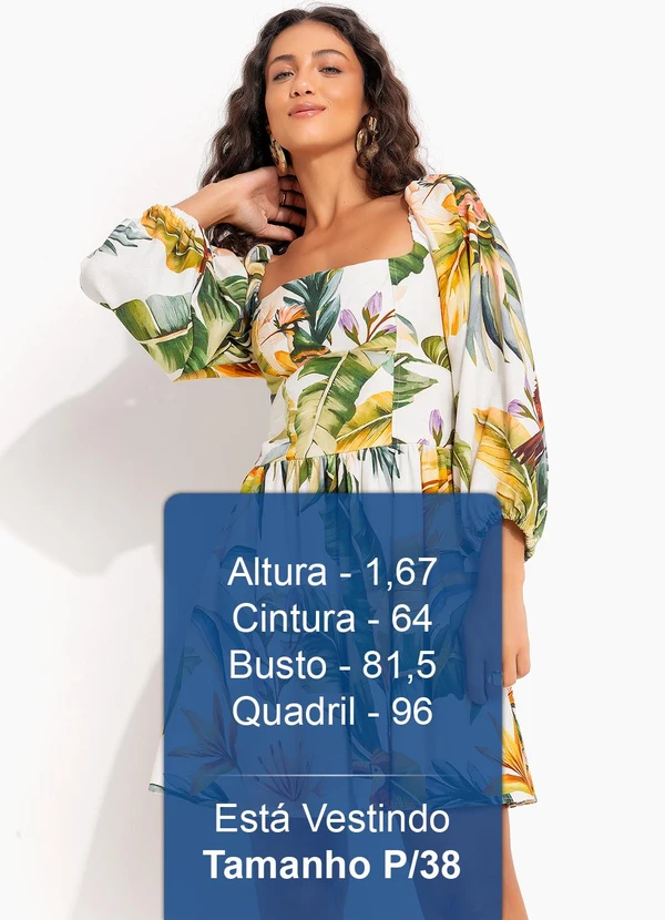 Farm - Vestido Curto Manga Tropicalia Off White 5
