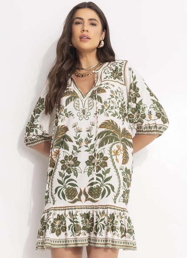 Farm - Vestido Curto Mari Off White