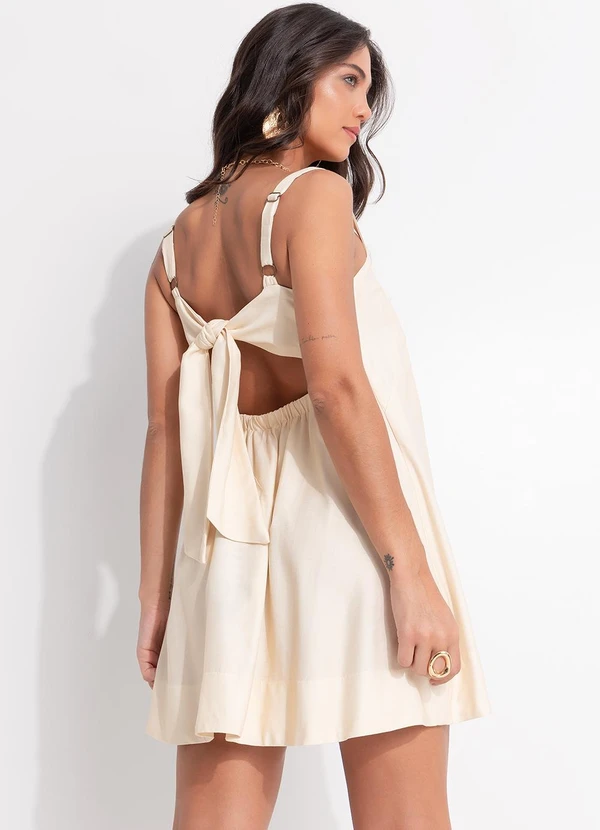 Farm - Vestido Curto Maxi Extrelicia Bege 2