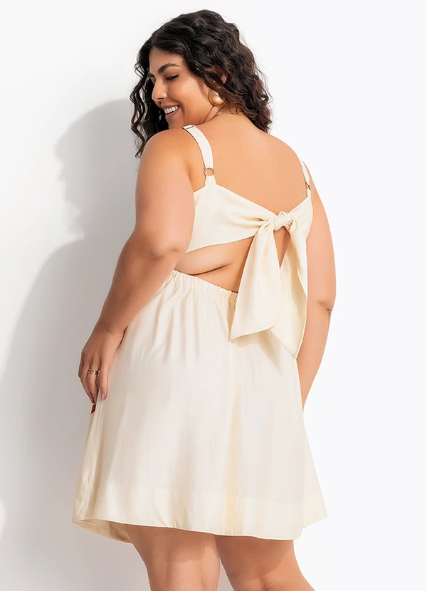 Farm - Vestido Curto Maxi Extrelicia Bege 8