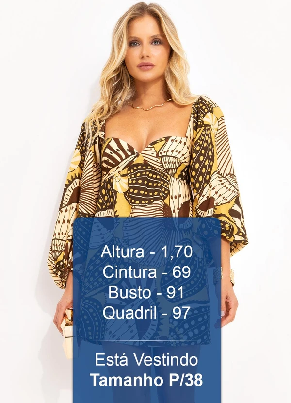 Farm - Vestido Curto Mistura de Caju Amarelo 6