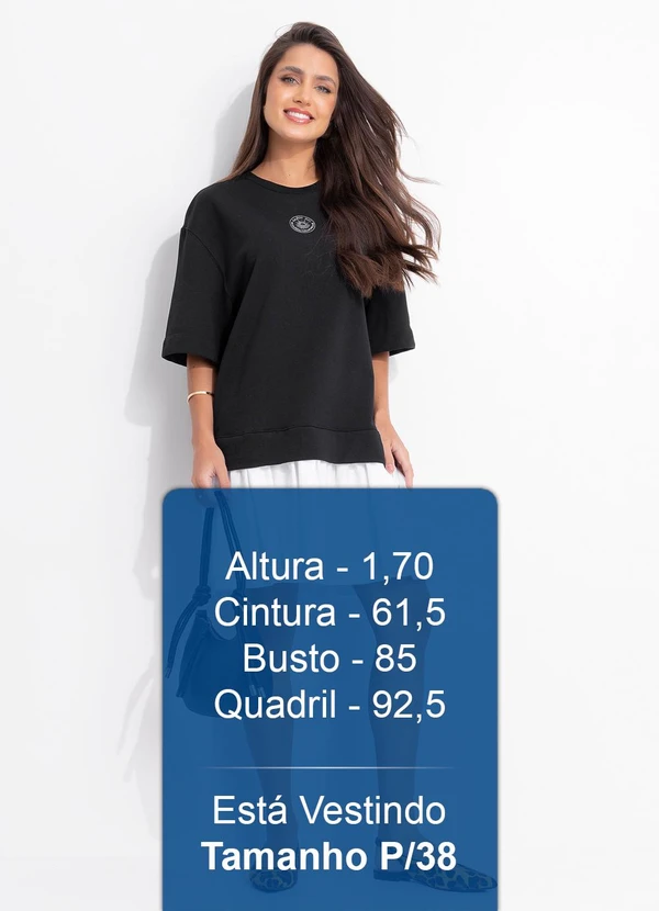 Farm - Vestido Curto Moletom Bordado Preto 6