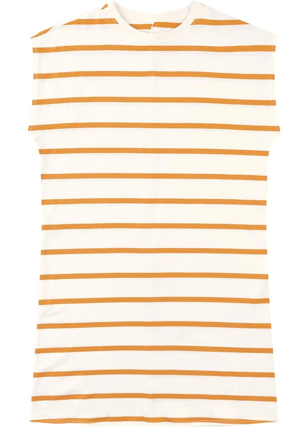 Malwee - Vestido Curto Muscle Listrado Amarelo