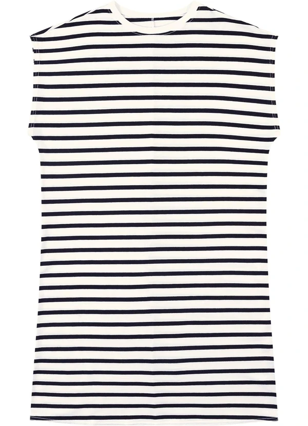 Malwee - Vestido Curto Muscle Listrado Branco