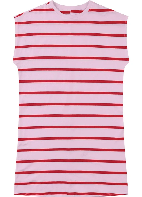 Malwee - Vestido Curto Muscle Listrado Rosa 2
