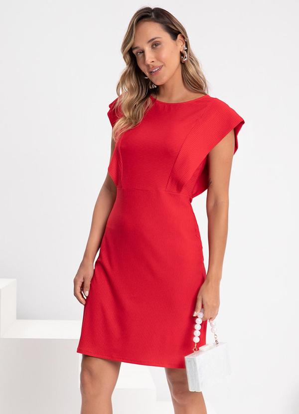 Lunender - Vestido Curto Muscle Tee Canelada Vermelho