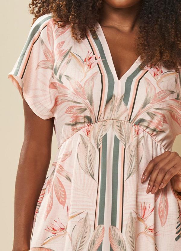 Doce Trama - Vestido Curto Nature Estampado Bege 5