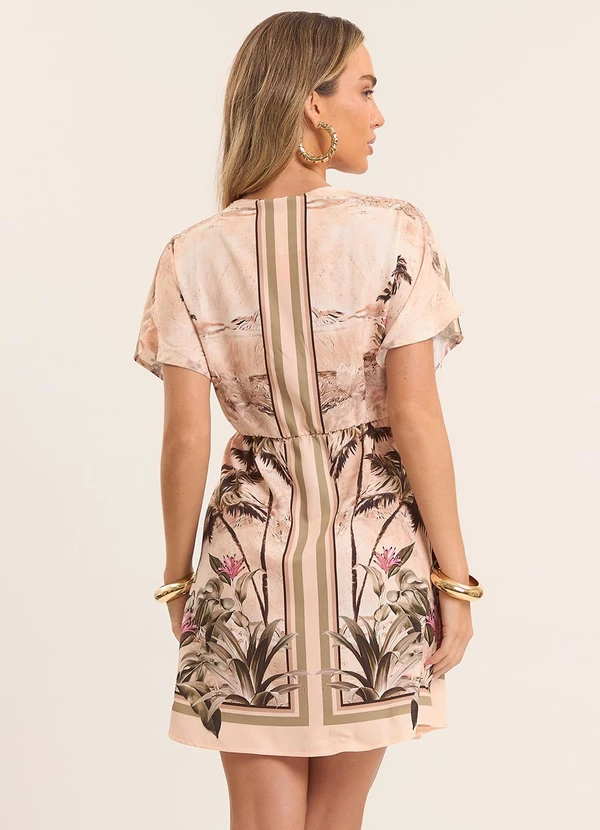 Doce Trama - Vestido Curto Nature Estampado Branco 2