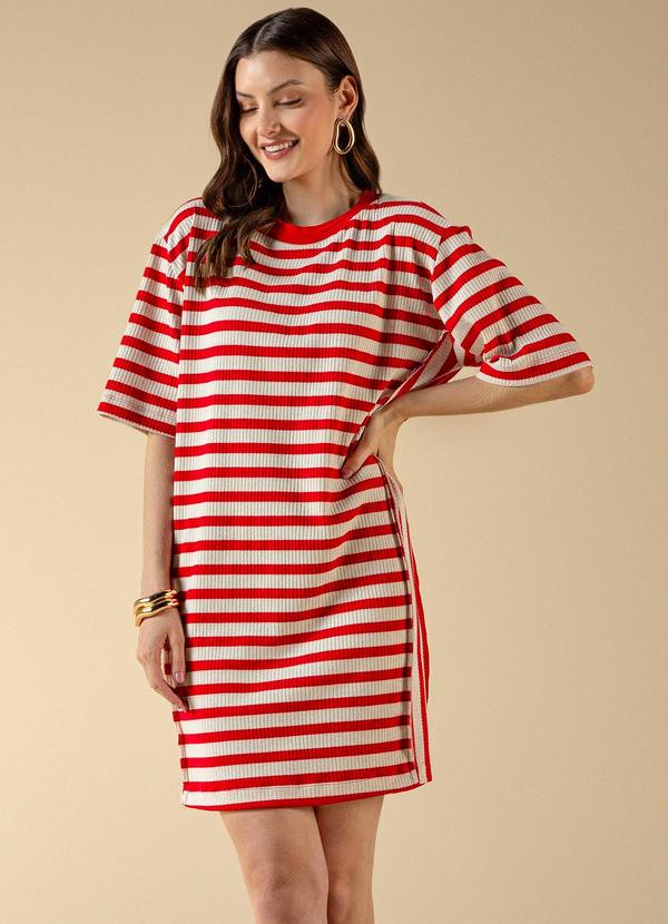 Use Modo - Vestido Curto Navy Retilõnea Vermelho