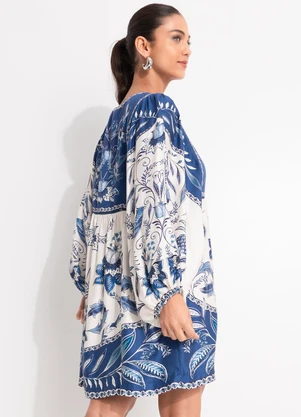 Farm - Vestido Curto Nina Azul - FARM