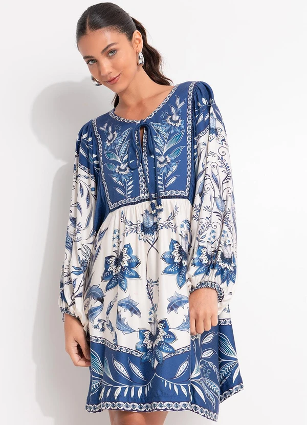 Farm - Vestido Curto Nina Azul