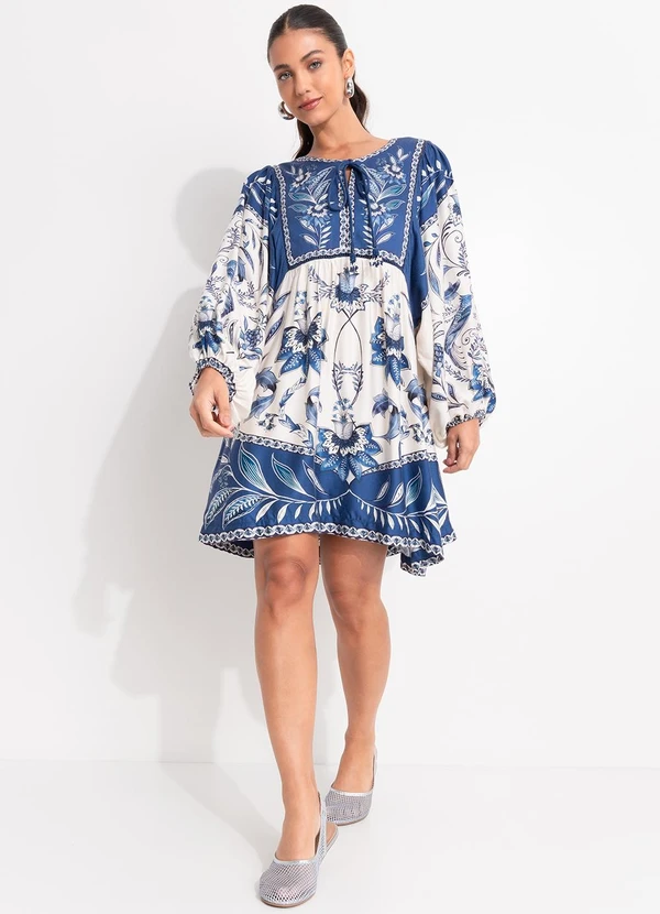 Farm - Vestido Curto Nina Azul 3