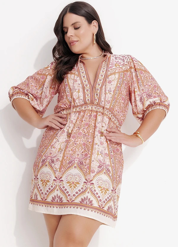 Farm - Vestido Curto no Meu Jardim Rosa 8