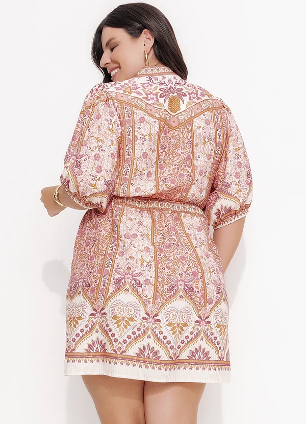 Farm - Vestido Curto no Meu Jardim Rosa 9